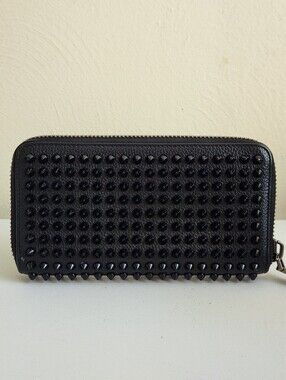 Christian Louboutin Panettone Spike Leather Zip Around Long Wallet